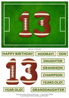Football Birthday 13 Year Old