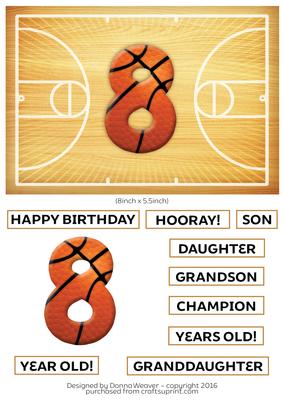 Basketball Birthday 8 Year Old