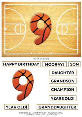 Basketball Birthday 9 Year Old