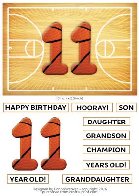 Basketball Birthday 11 Year Old