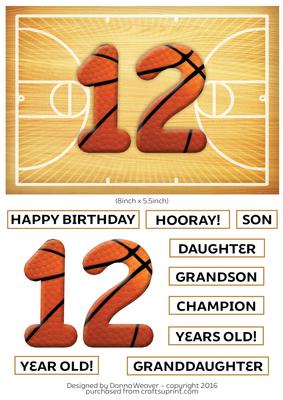 Basketball Birthday 12 Year Old