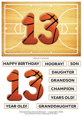 Basketball Birthday 13 Year Old