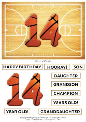 Basketball Birthday 14 Year Old