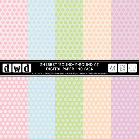 Sherbet A4 Round N Round01 Paper Pack Commercial Use