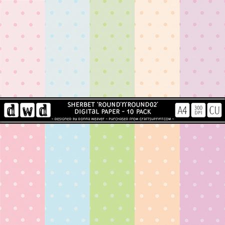 Sherbet A4 Round N Round02 Paper Pack Commercial Use