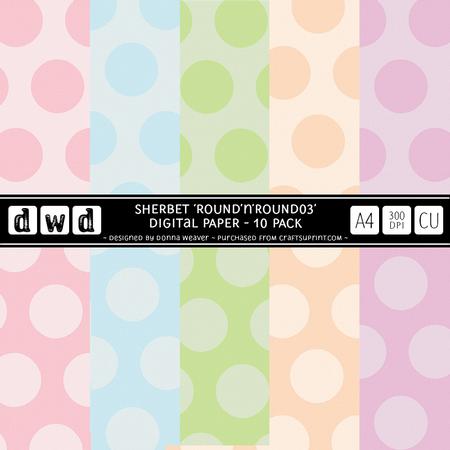 Sherbet A4 Round N Round03 Paper Pack Commercial Use