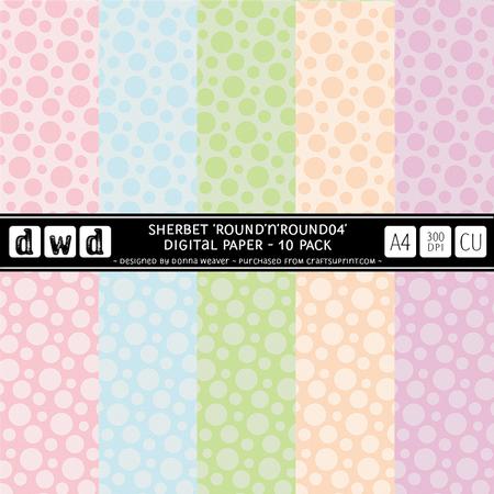 Sherbet A4 Round N Round04 Paper Pack Commercial Use