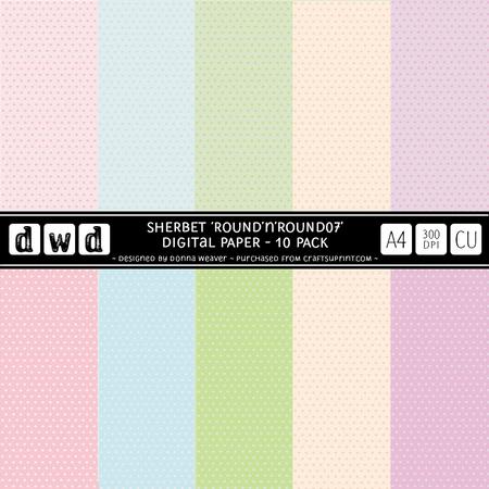 Sherbet A4 Round N Round07 Paper Pack Commercial Use