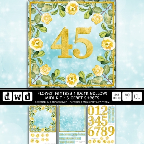 Floral Fantasy 1 - Dark Yellow Mini Kit