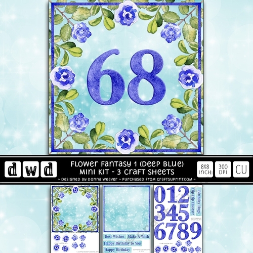 Floral Fantasy 1 - Deep Blue Mini Kit
