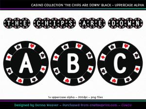 The Chips Are Down Black Uppercase Alpha