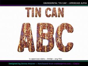 Cu4cu Grungemetal Tin Can Uppercase Alpha