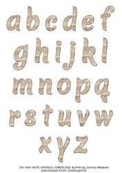 On That Note Vintage Lowercase Alphabet Sheet