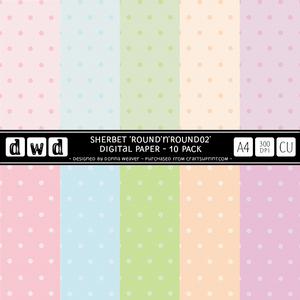 Sherbet A4 Round N Round02 Paper Pack Commercial Use