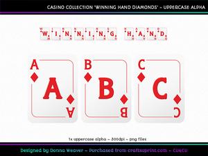 Winning Hand Diamonds Uppercase Alpha