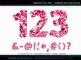 Fabulous Foil Pink Numbers and Punctuation