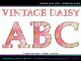 Cu4cu Vintage Daisy Pink Uppercase Alphabet