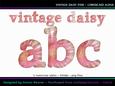 Cu4cu Vintage Daisy Pink Lowercase Alphabet