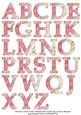 Vintage Daisy Pink Uppercase Alphabet Sheet
