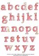 Vintage Daisy Pink Lowercase Alphabet Sheet