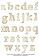 Vintage Daisy White Lowercase Alphabet Sheet