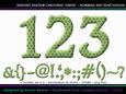 Dashing Shadow Christmas Green Numbers and Punctuation