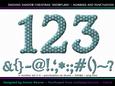 Dashing Shadow Christmas Snowflake Numbers and Punctuation