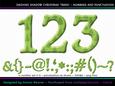 Dashing Shadow Christmas Trees Numbers and Punctuation