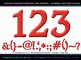 Dashing Shadow Christmas Red Damask Numbers and Punctuation