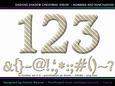 Dashing Shadow Christmas Stripe Numbers and Punctuation