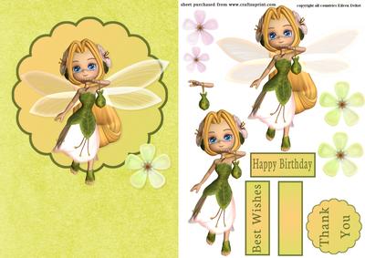 Fairy with Flowers and Handbag