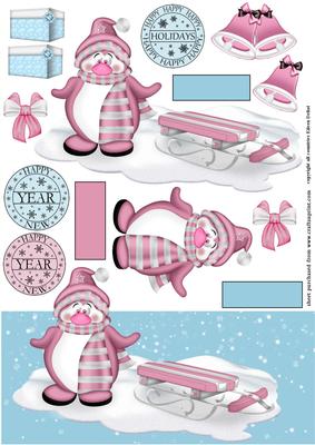 Christmas Penguin in the Snow