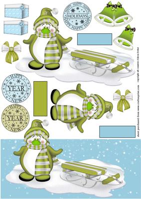 Christmas Penguin in the Snow