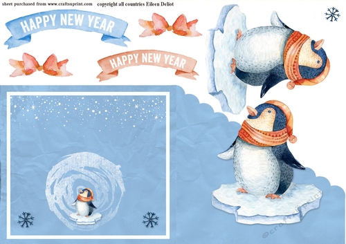 Christmas Penguin on ice