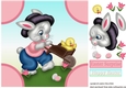 Easter Bunny with wheel barrow and baby chick