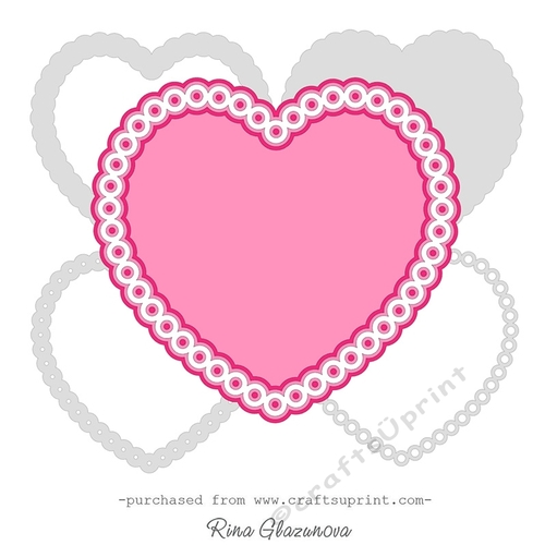 Scalloped framed heart