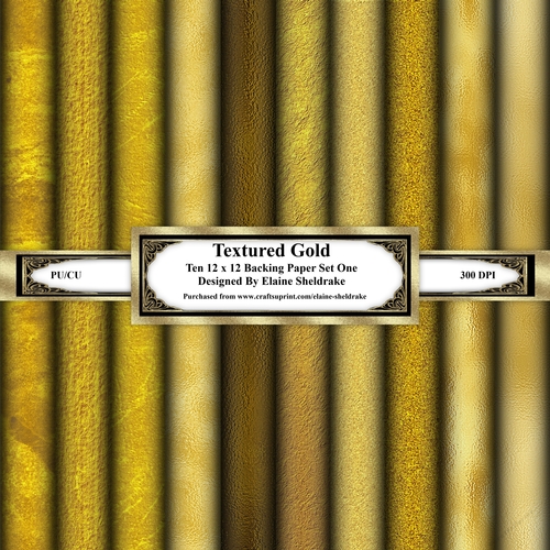 Textured Gold - Ten 12 x 12 Papers - Set One
