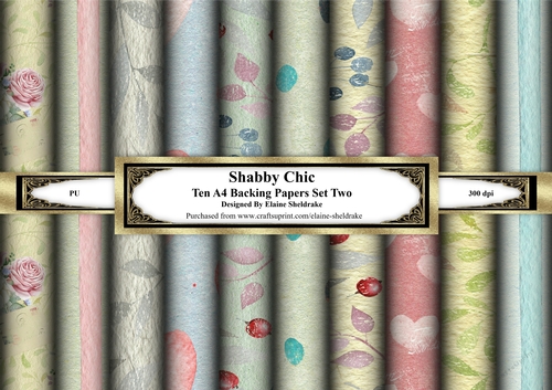 Shabby Chic Floral Backing Papers Ten Sheets of A4 Set Two