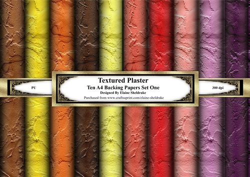 Textured Plaster Backing Papers Ten Sheets of A4 Set One