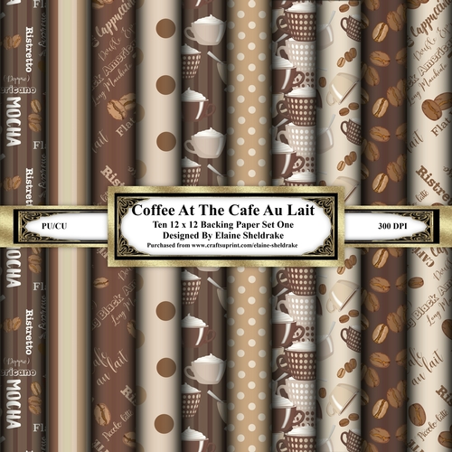 Coffee At The cafe Au Lait 12 x 12 Backing Papers