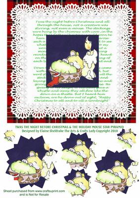 Twas the Night Before Christmas & Sleeping Mouse Red Tartan