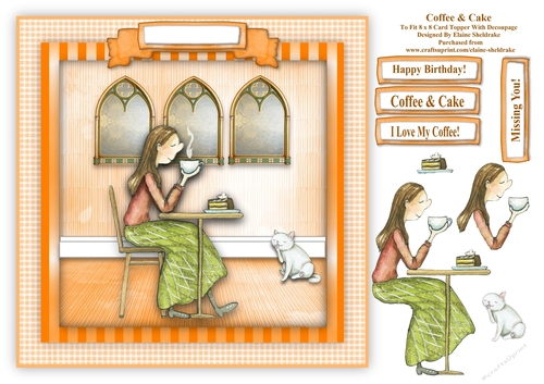 Coffee & Cake - Card Topper & Decoupage