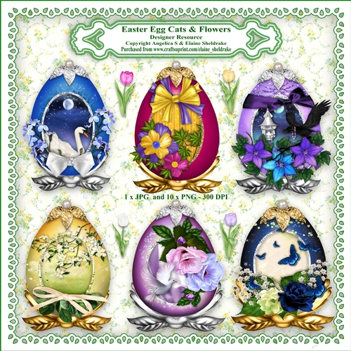 Easter Eggs & Flowers - Designer Resource