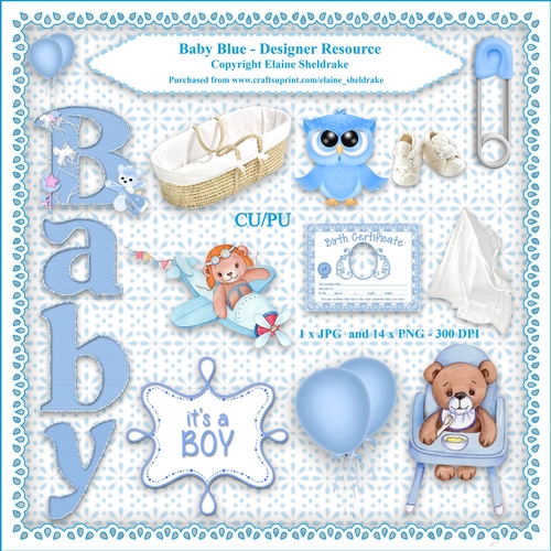 Baby Boy Blue - Designers Resource Kit