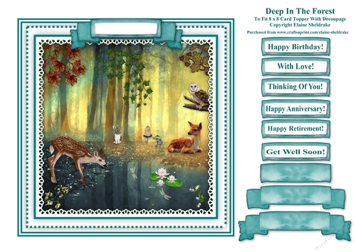 Deep In The Forest - Card Topper To Fit 8 x 8 Comfortably