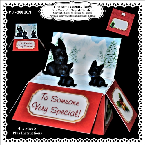 Christmas Scotty Dogs Box Card Kit