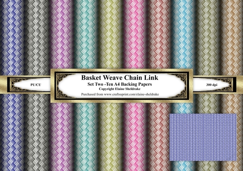 Basket Weave Chain Link - Set Two - Ten A4 Sheets of Backing Paper