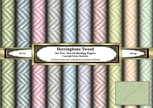 Herringbone Tweed Faux Fabric Set One - Ten A4 Sheets