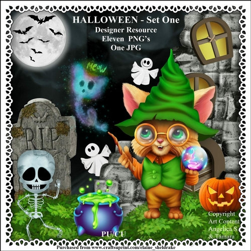 Halloween Set One Designers Resource CU - PU - PNG Clipart