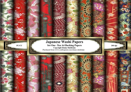 Japanese Washi Papers - Set One - Ten A4 Sheets
